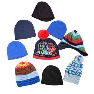 Huge lot of winter hats for little boy